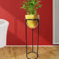 Decorative Indoor Metal Planter Pot with Stand (Set of 1) - front_view