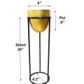 Decorative Indoor Metal Planter Pot with Stand (Set of 1) - top_view