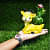 Resin Animal Deer Shape Pot With Artificial Plants (Set of 1) - top_view