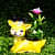 Resin Animal Deer Shape Pot With Artificial Plants (Set of 1) - rear_view