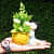 Resin Girl Shape Pot With Artificial Plants (set of 1) - top_view