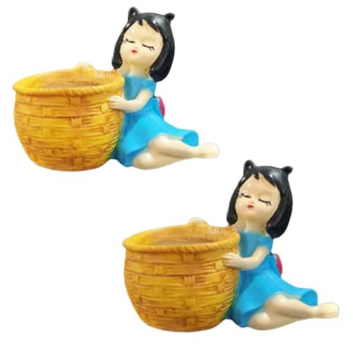 Resin Girl Shape Pot (set of 2)