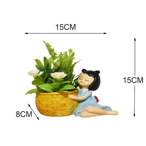 Resin Girl Shape Pot (set of 2)