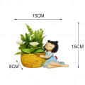 Resin Girl Shape Pot (set of 2) - front_view