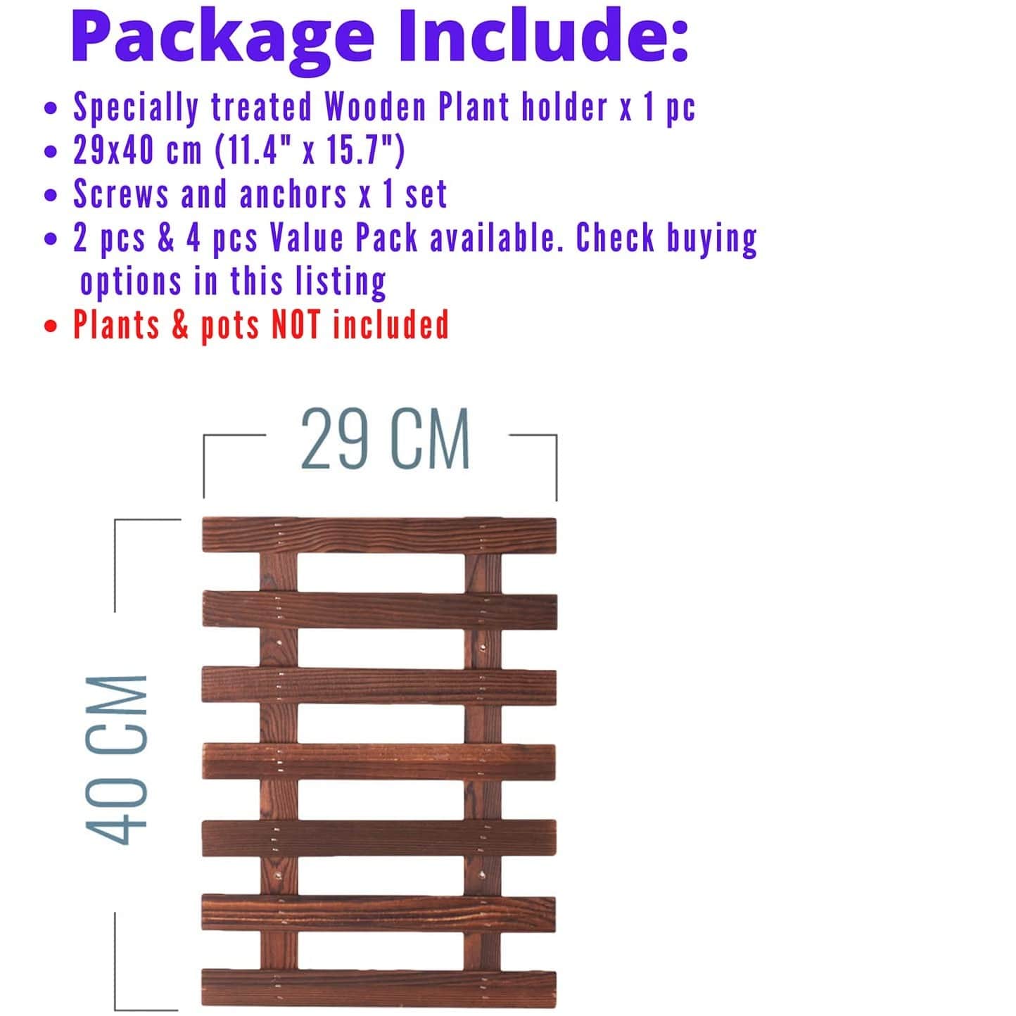 Wooden Hanging Planter - front_view