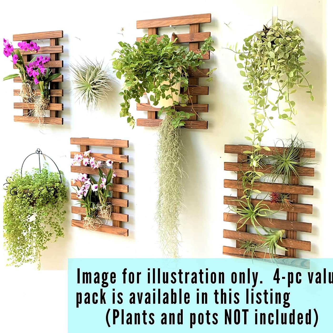 Wooden Hanging Planter - rear_view