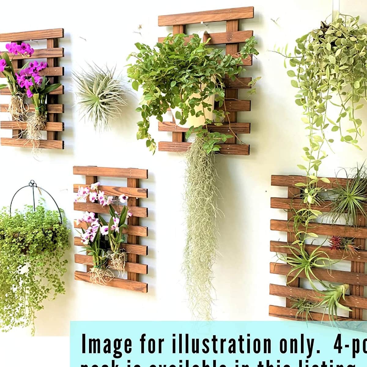 Wooden Hanging Planter (Set of 2) - top_view