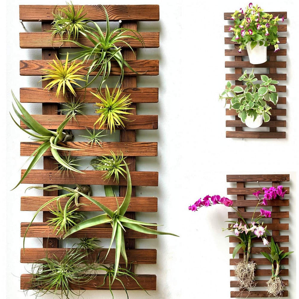 Wooden Hanging Planter 60 CM (Set of 1) - photo