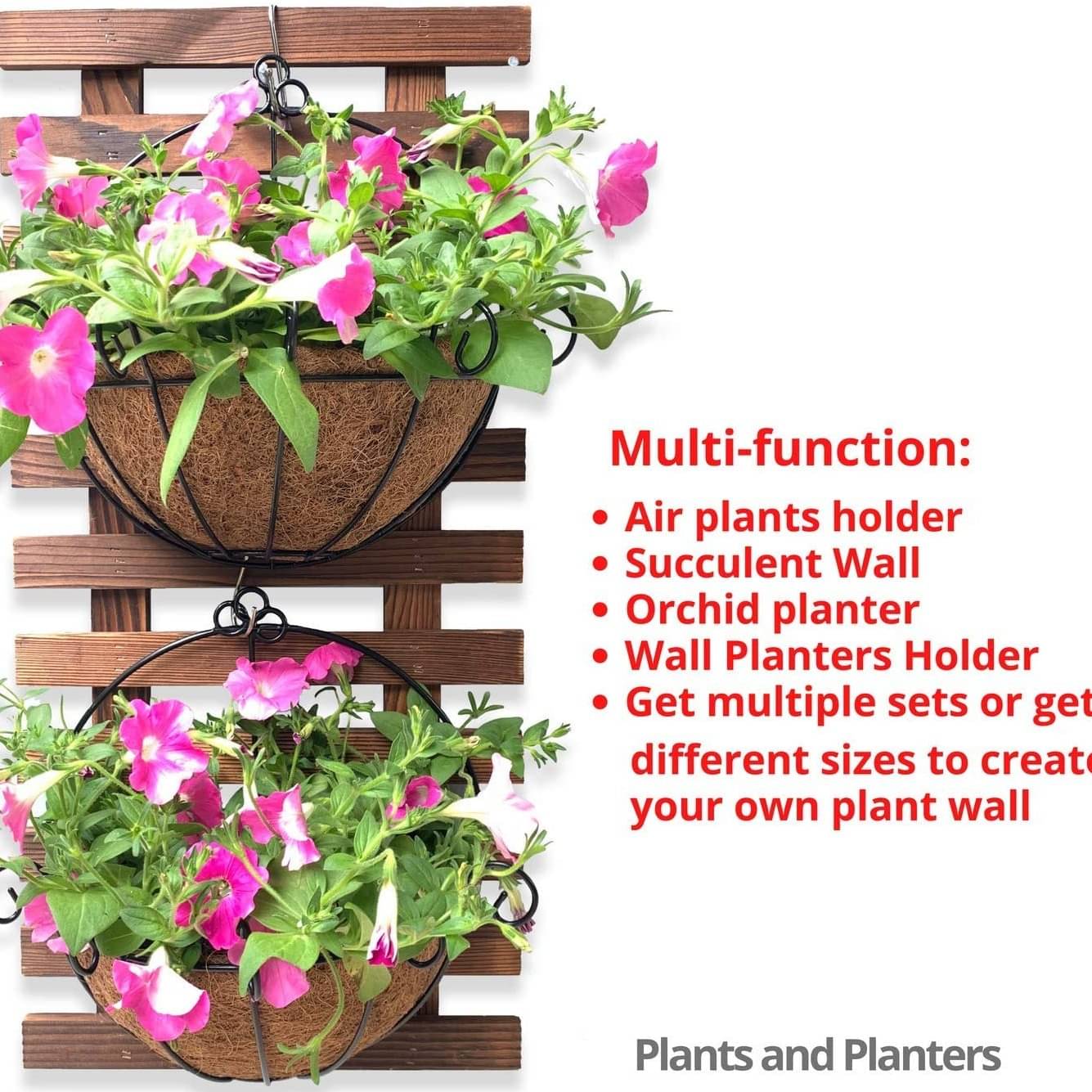 Wooden Hanging Planter 60 CM (Set of 2)