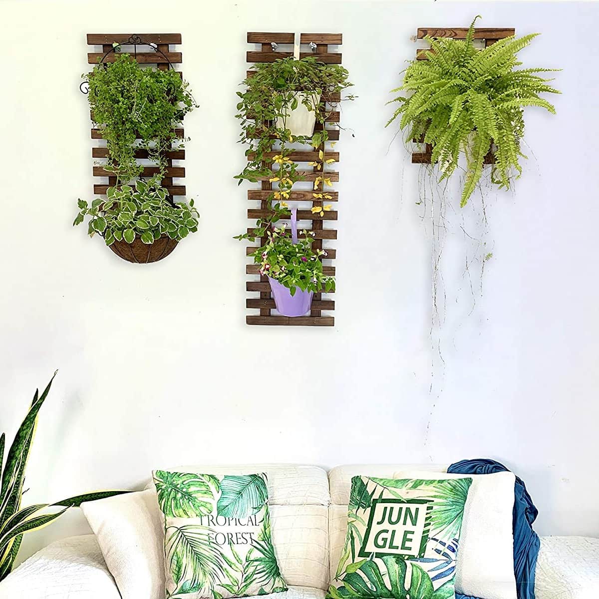 Wooden Hanging Planter (Set of 3) - top_view