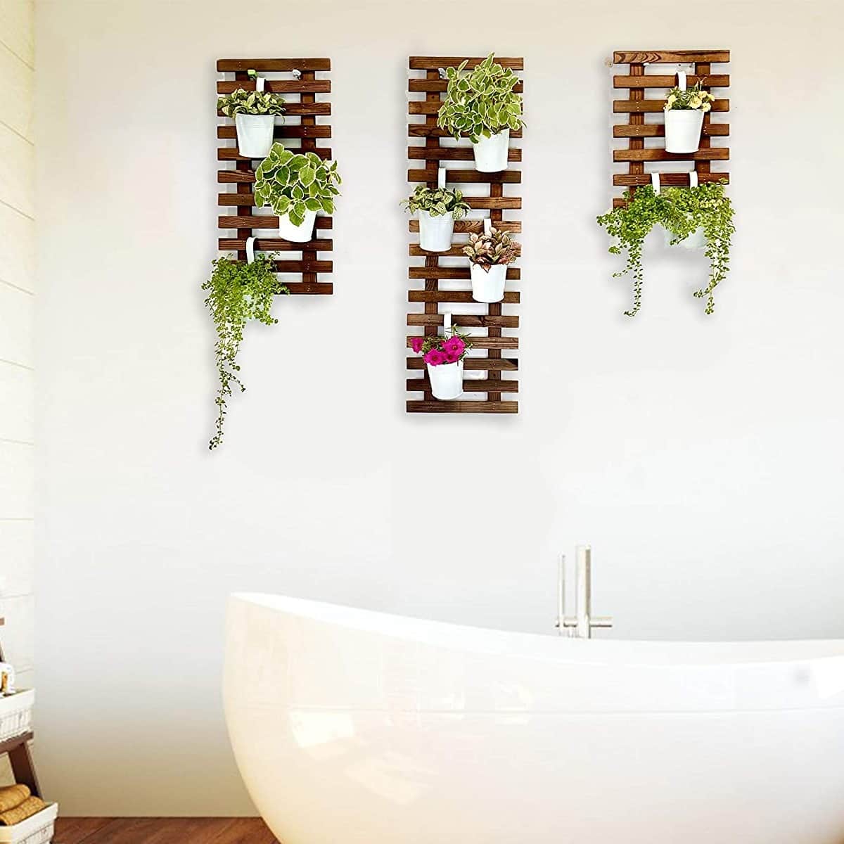 Wooden Hanging Planter (Set of 3) - rear_view