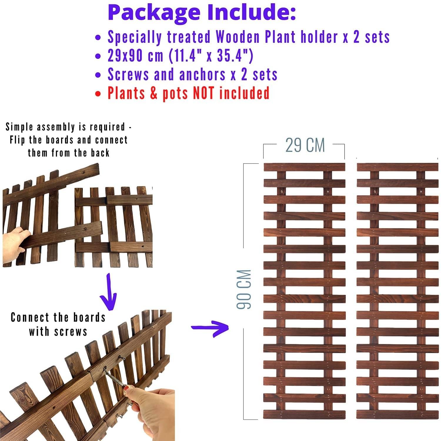 Wooden Hanging Planter (Set of 2)