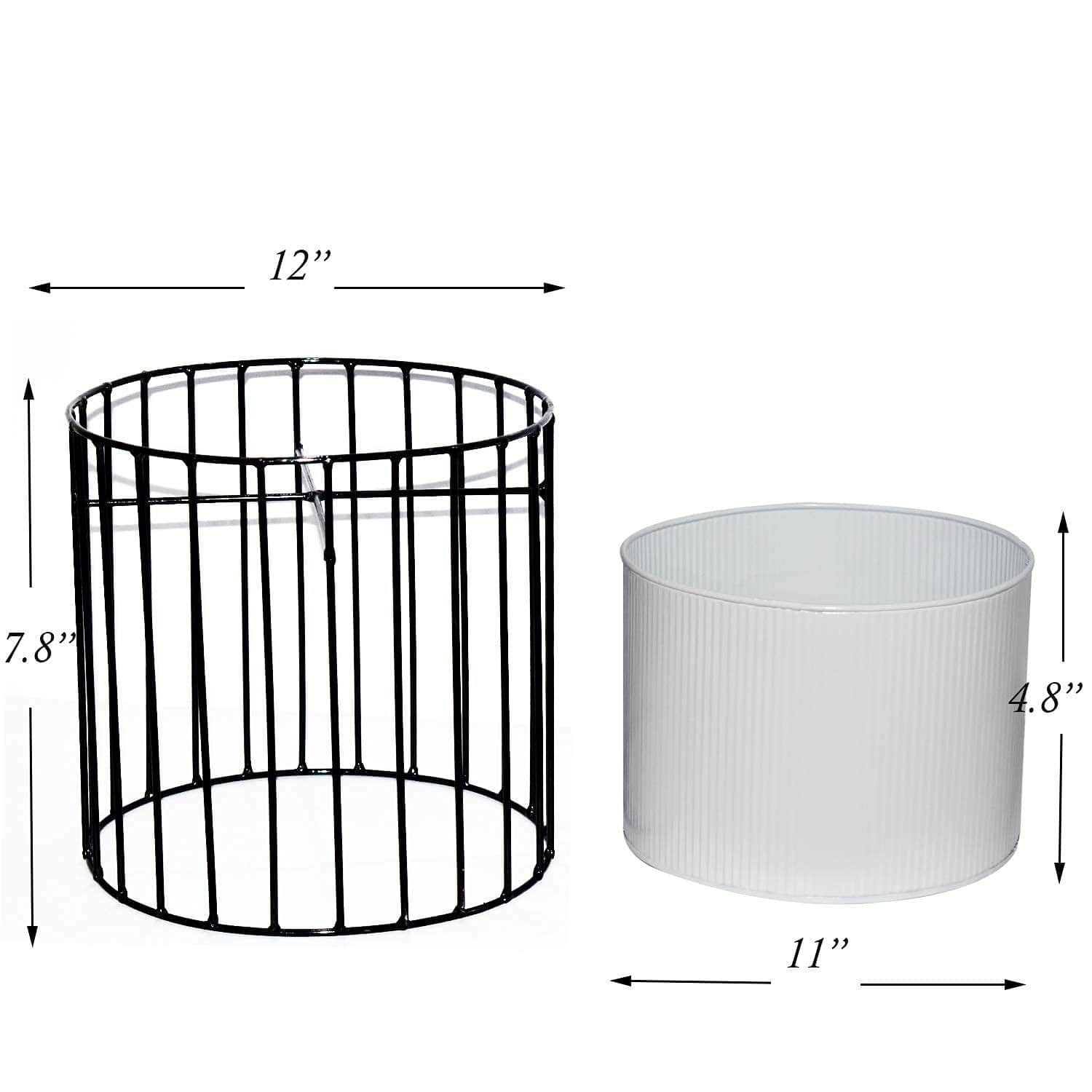 Medium Protracted Metal Wire Based Planter Stand With Metal - Set of 2 - rear_view