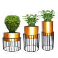 Metal Wire Based Planter Stand With Metal Pot- Set of 3 - photo