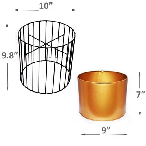 Metal Wire Based Planter Stand With Metal Pot- Set of 3