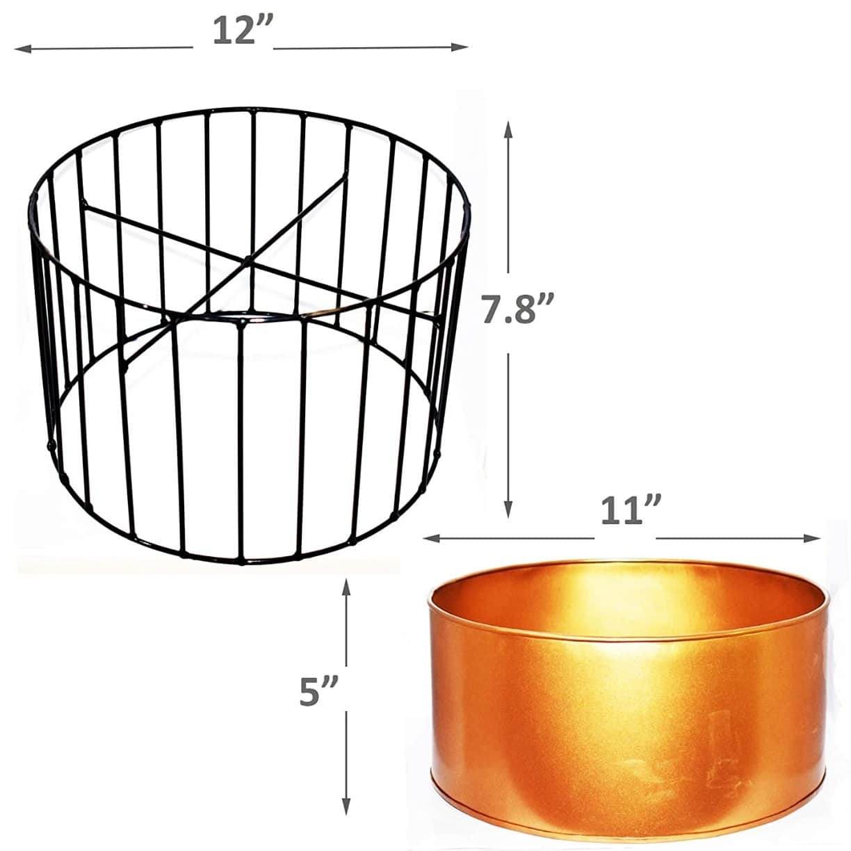 Metal Wire Based Planter Stand With Metal Pot- Set of 3 - rear_view