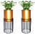 Long Neck Metal Wire Based Planter Stand With Pot- Set of 2 - photo