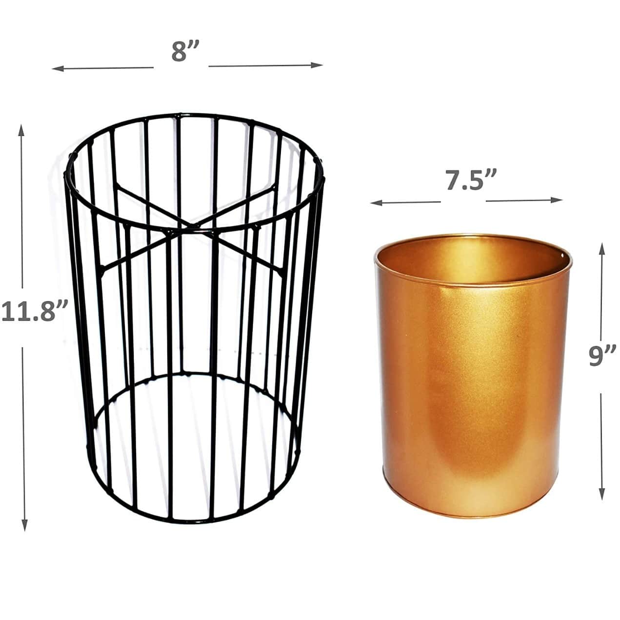 Long Neck Metal Wire Based Planter Stand With Pot- Set of 2 - front_view