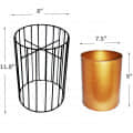 Long Neck Metal Wire Based Planter Stand With Pot- Set of 2 - front_view