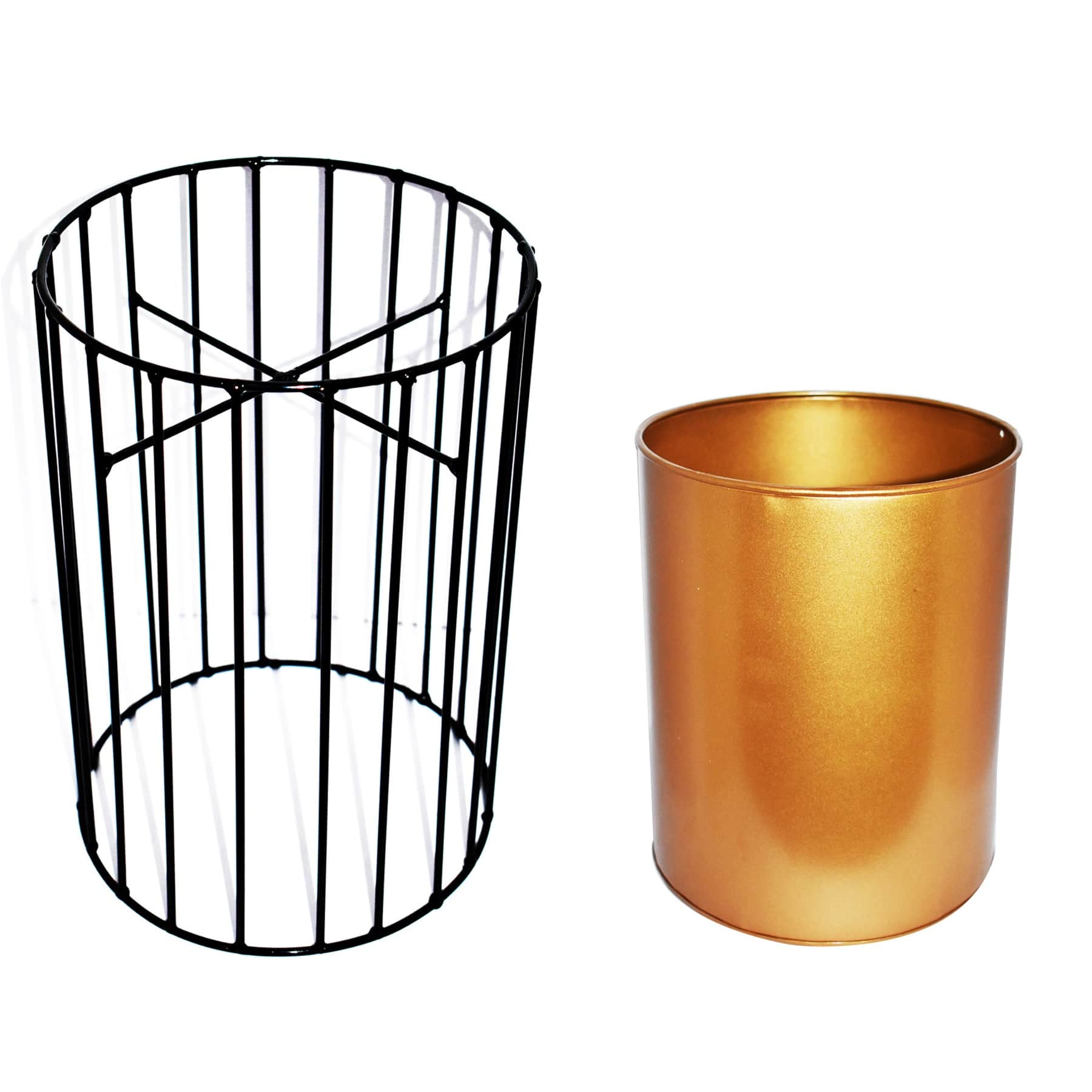 Long Neck Metal Wire Based Planter Stand With Pot- Set of 2 - top_view