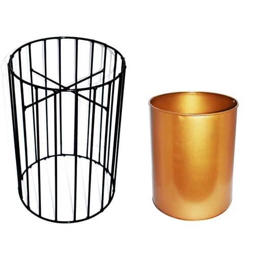 Long Neck Metal Wire Based Planter Stand With Pot- Set of 2