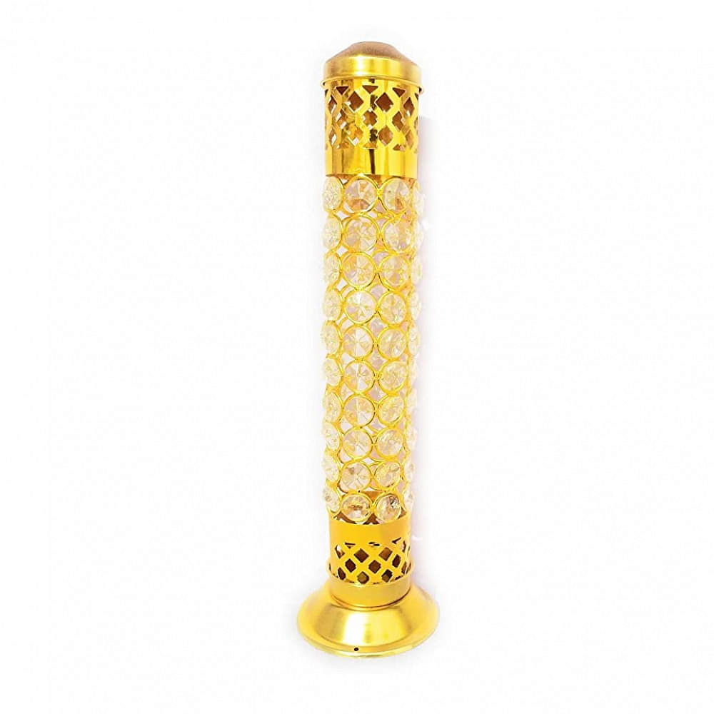 Metal & Crystal Incense Holder - photo