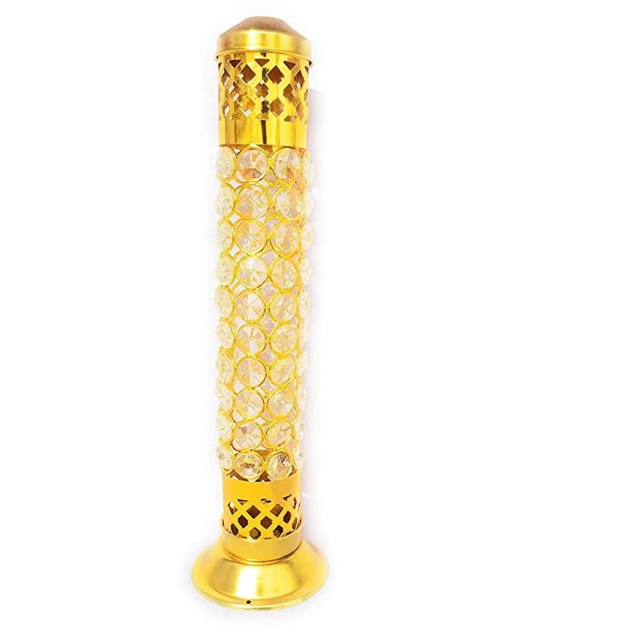 Metal & Crystal Incense Holder - top_view