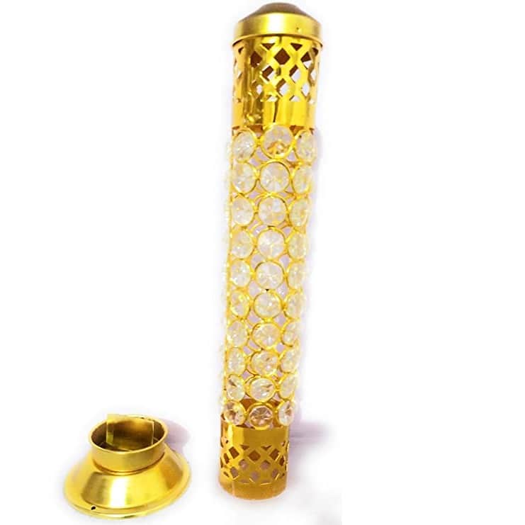 Metal & Crystal Incense Holder - rear_view