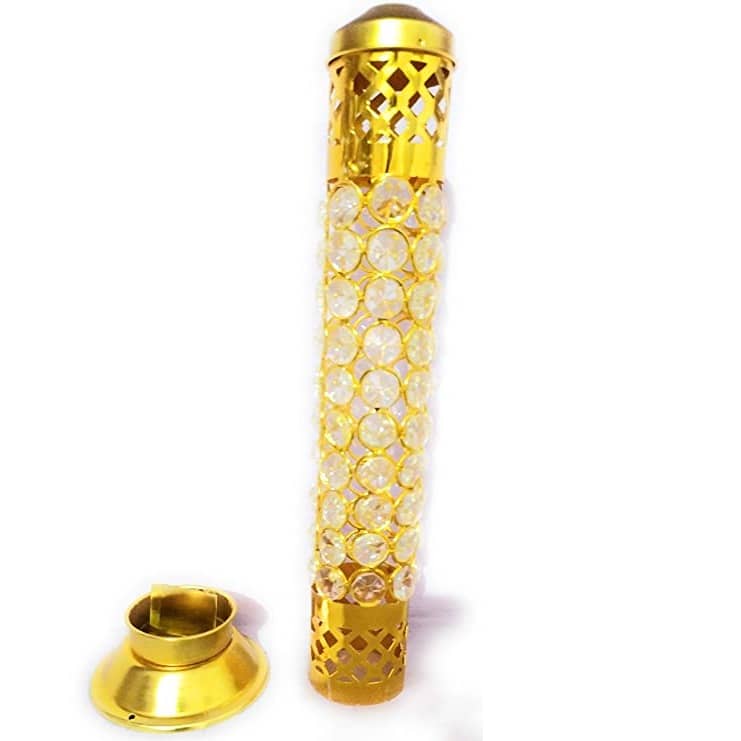 Metal & Crystal Incense Holder