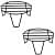 Metal Flower Pot Stand - set of 2 - photo