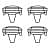 Metal Flower Pot Stand - set of 4 - photo