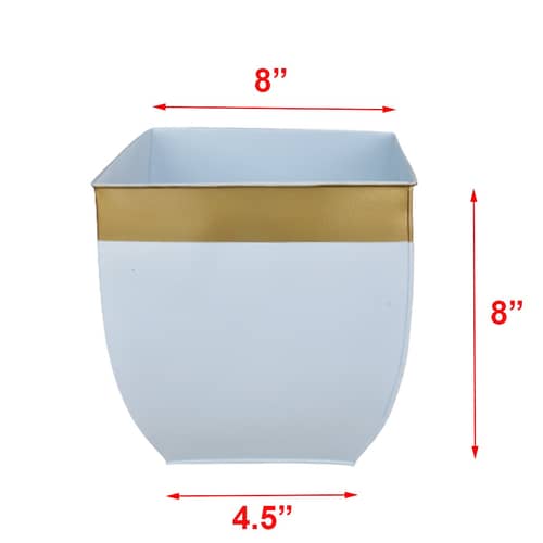 Metal Plant Pot Holder in White  (set of 2)