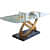 Modern Luxury Rectangular 4 Seater Dining Table Stone Top with Gold Stainless Steel - top_view