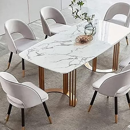 gold dining table set for 6