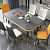 Stone Dining Table Set for 8 with Microfiber Leather Chairs - top_view