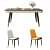 Stone Dining Table Set for 8 with Microfiber Leather Chairs - right_view