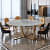 Modern Round 6 Seater Dining Table with Marble Top Stainless Frame - photo