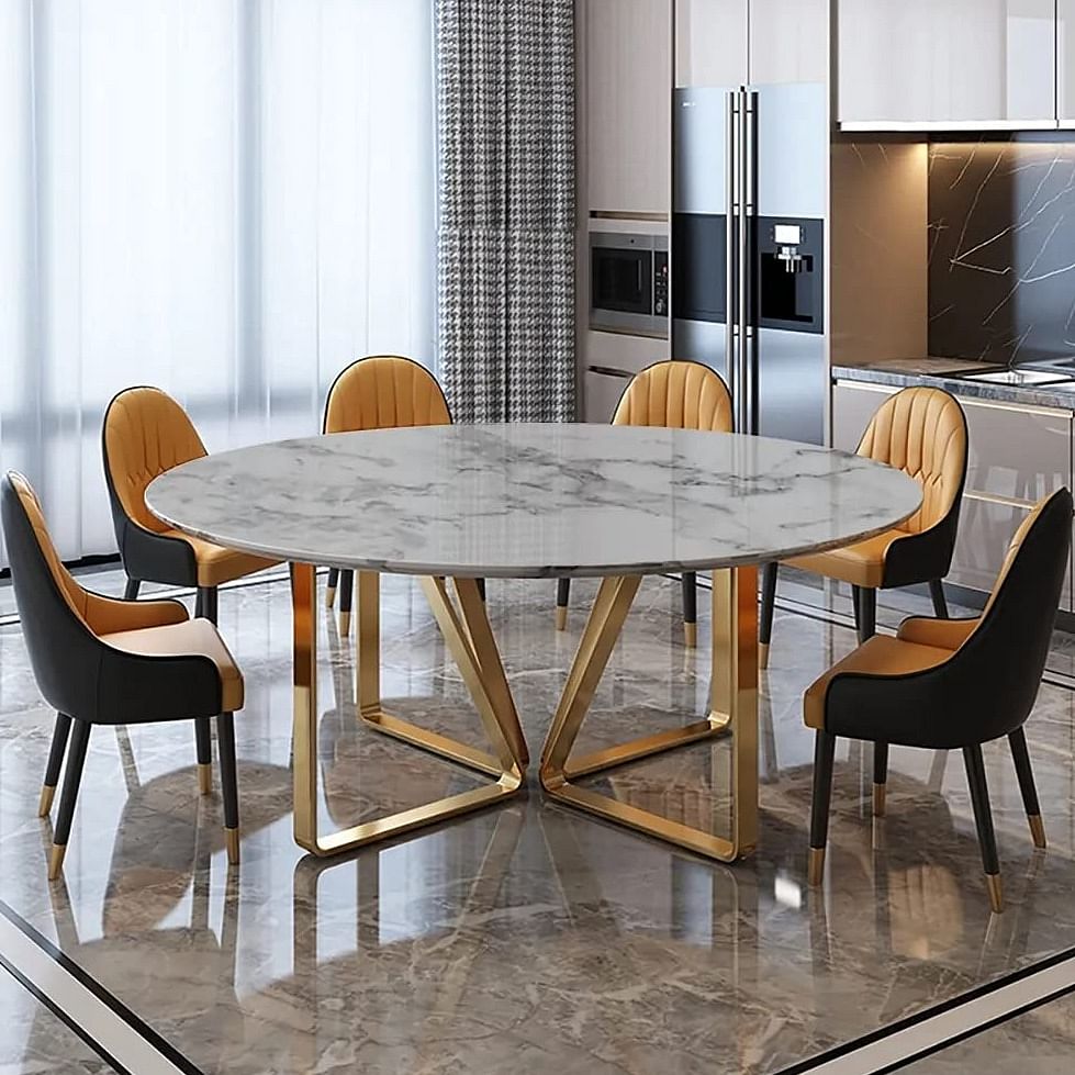 Round marble online dining table india