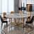 Modern Round 6 Seater Dining Table with Marble Top Stainless Frame - front_view