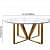 Modern Round 6 Seater Dining Table with Marble Top Stainless Frame - top_view