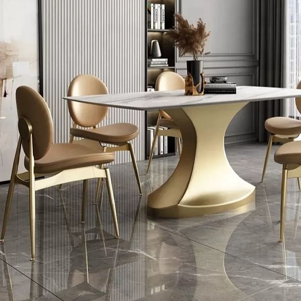 gold dining table set for 6