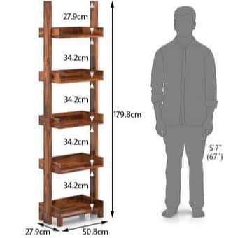 Tahoe Solid Wood Bookshelf In Teak - top_view