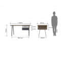 Free Standing Acacia Wood Study Table - left_view