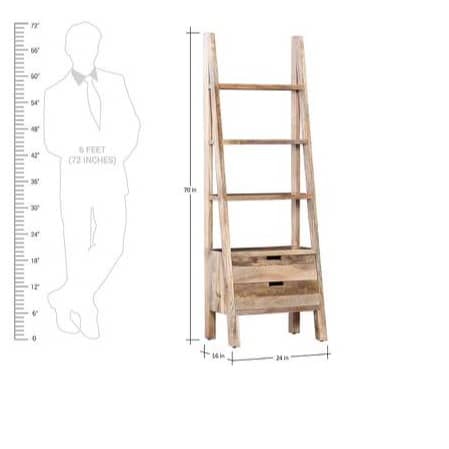 Oklahoma Solid Wood Bookshelf With Storage