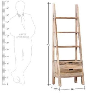 Oklahoma Solid Wood Bookshelf With Storage - left_view
