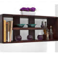 Rectangular Wall Shelf With Mahogany Finish - top_view