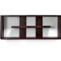 Rectangular Wall Shelf With Mahogany Finish - rear_view