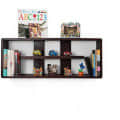 Rectangular Wall Shelf With Mahogany Finish - bottom_view