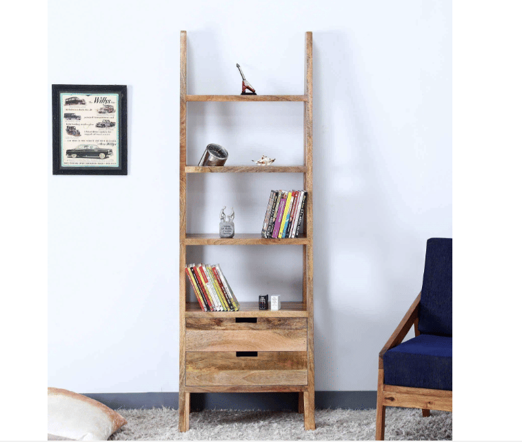 Oklahoma Solid Wood Bookshelf With Storage