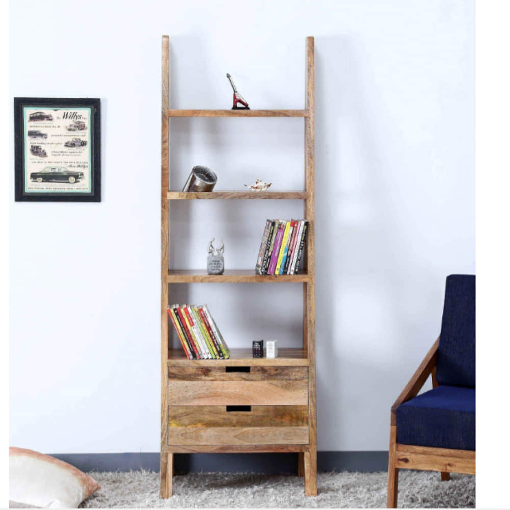 Oklahoma Solid Wood Bookshelf With Storage - photo
